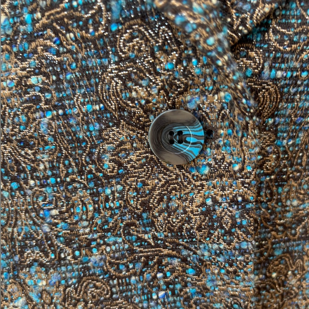 Insight New York Jacquard Blazer Jacket Women’s 10 Floral Textured Metallic - Picture 4 of 11
